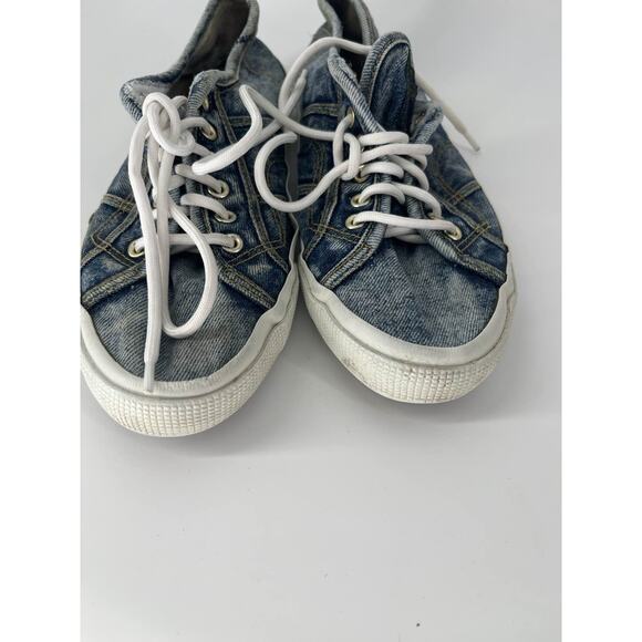 Nautica Blue Denim Boat Shoes Lace Up Sneakers Sz 9 - Picture 5 of 5
